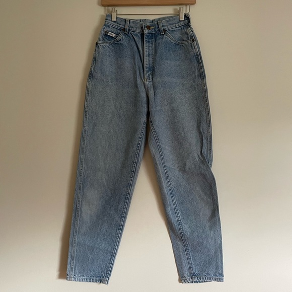 ✿ Rare Vintage Lee Rider Light Wash High Waist Straight Leg Jeans Size 24 - Picture 4 of 7